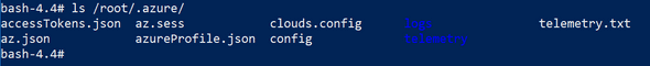 Azure-cli files created in /root/.azure